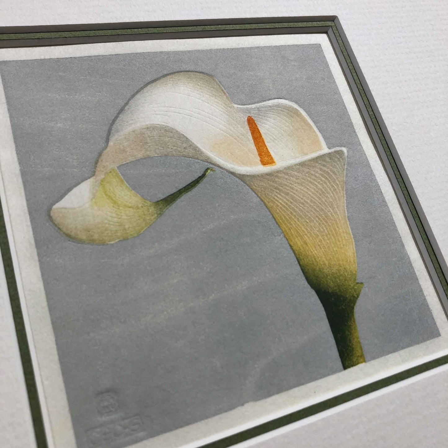 Arum Lily woodblock - original handmade print