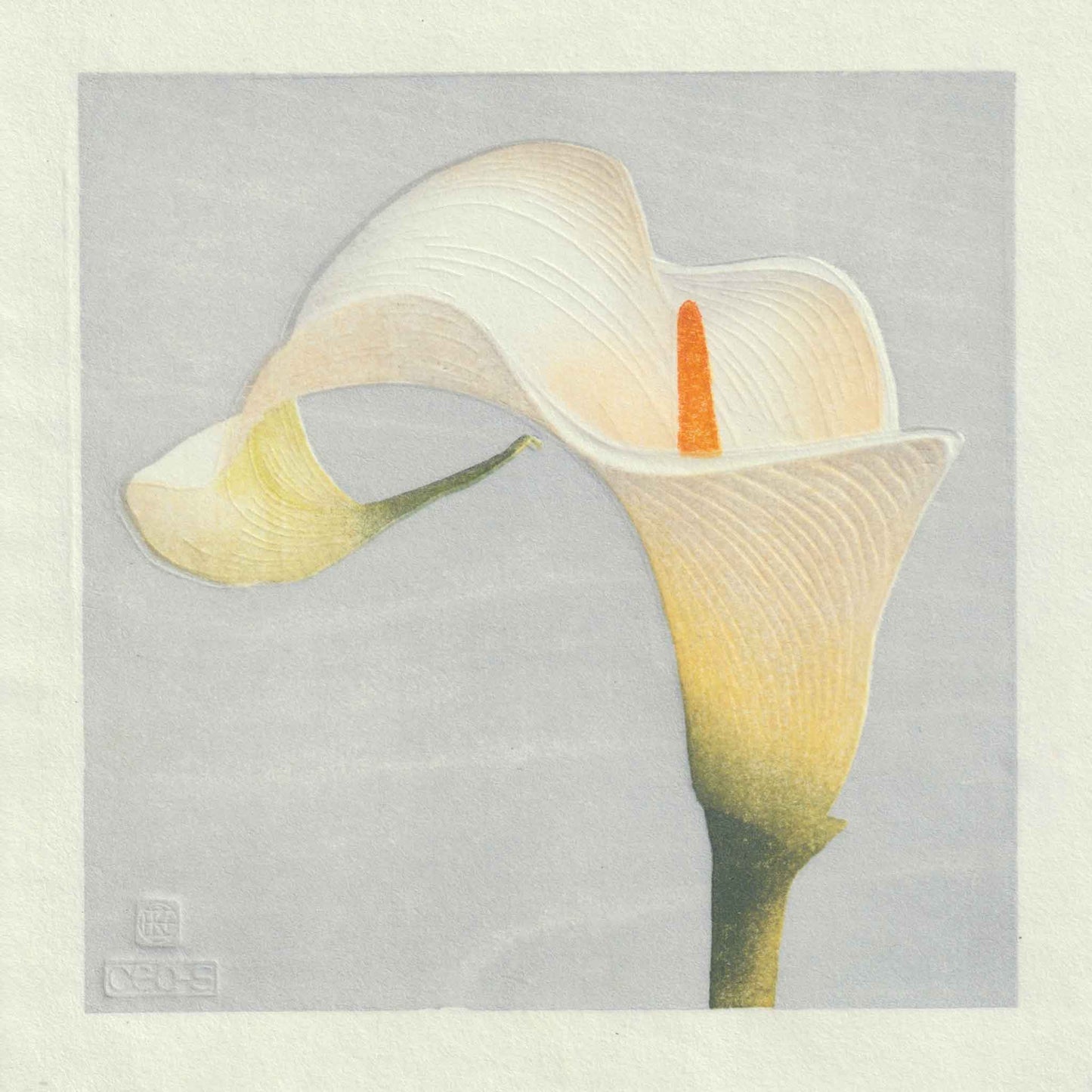 Arum Lily woodblock - original handmade print