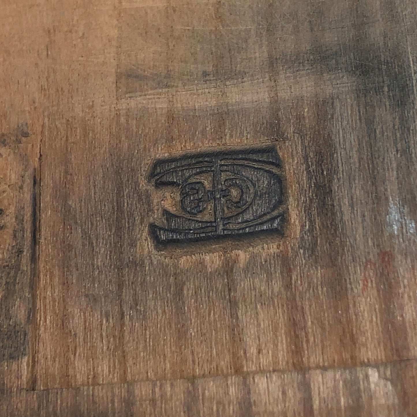 Carved signature seal in cherry wood