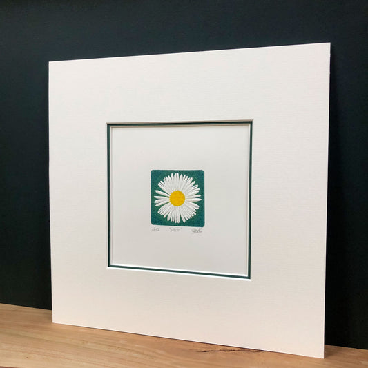 Daisy - original handmade woodblock print