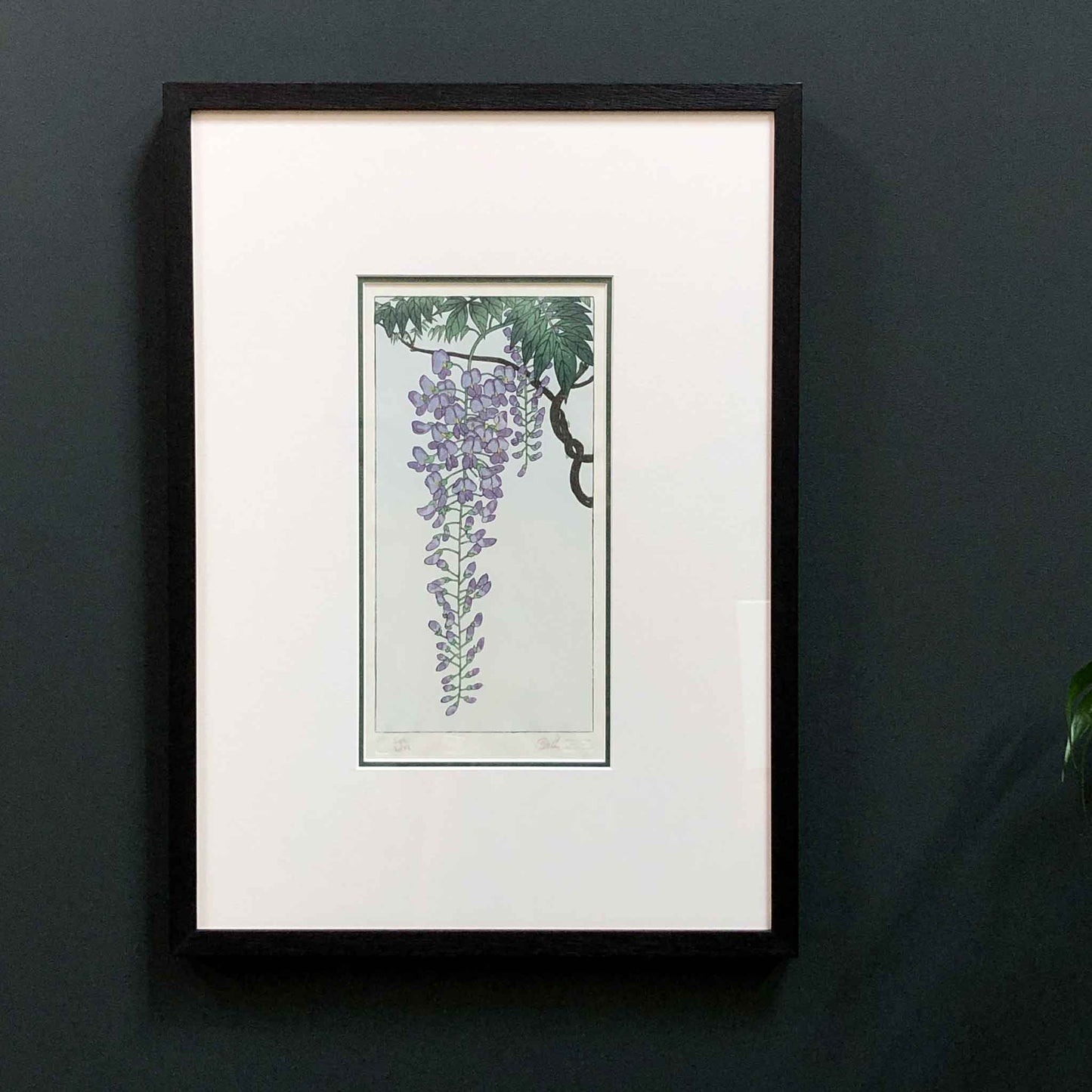 Flowering Wisteria, after Koson, Japanese woodblock - original handmade print