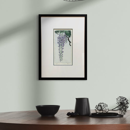 Flowering Wisteria, after Koson, Japanese woodblock - original handmade print
