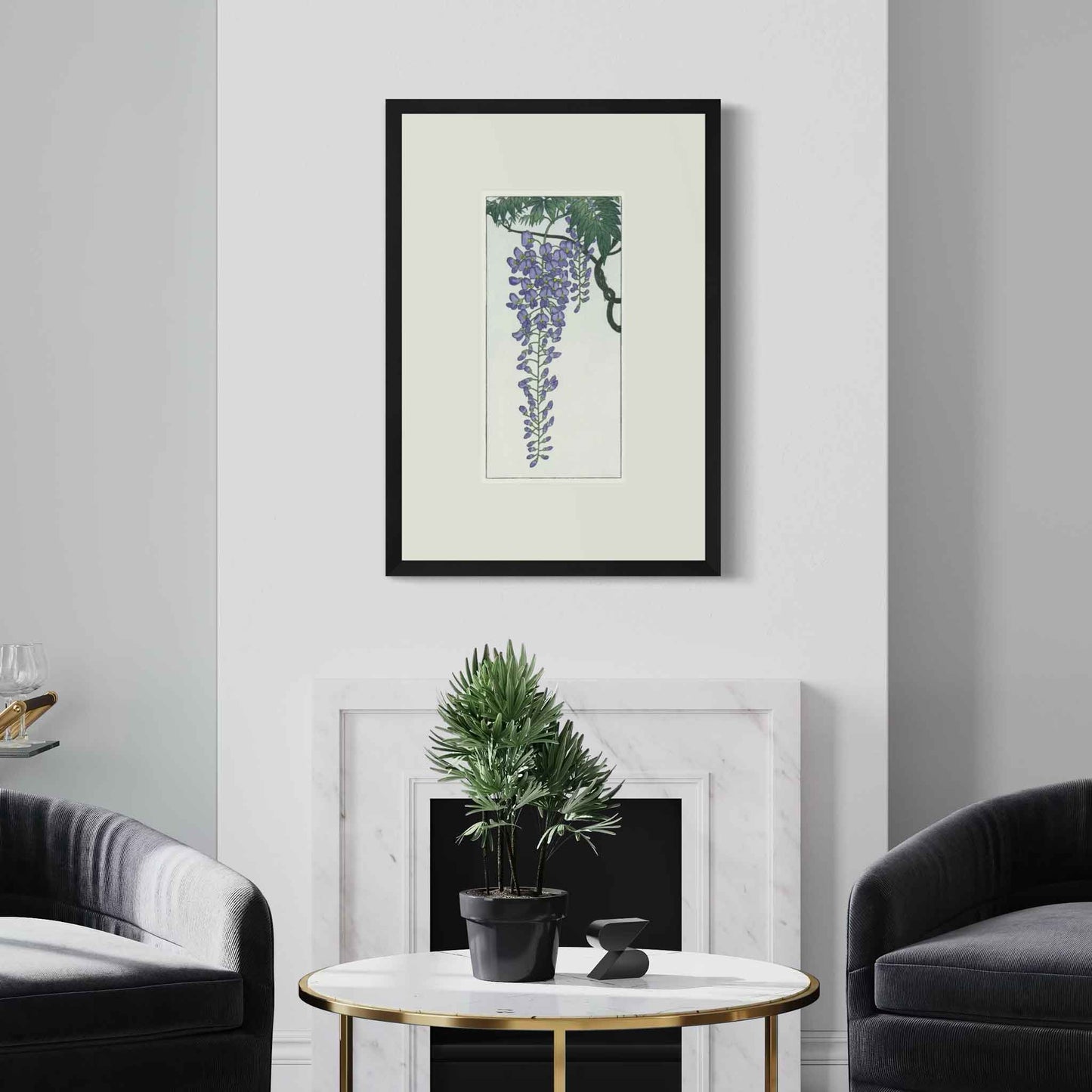 Flowering Wisteria, after Koson - Fine Art Print