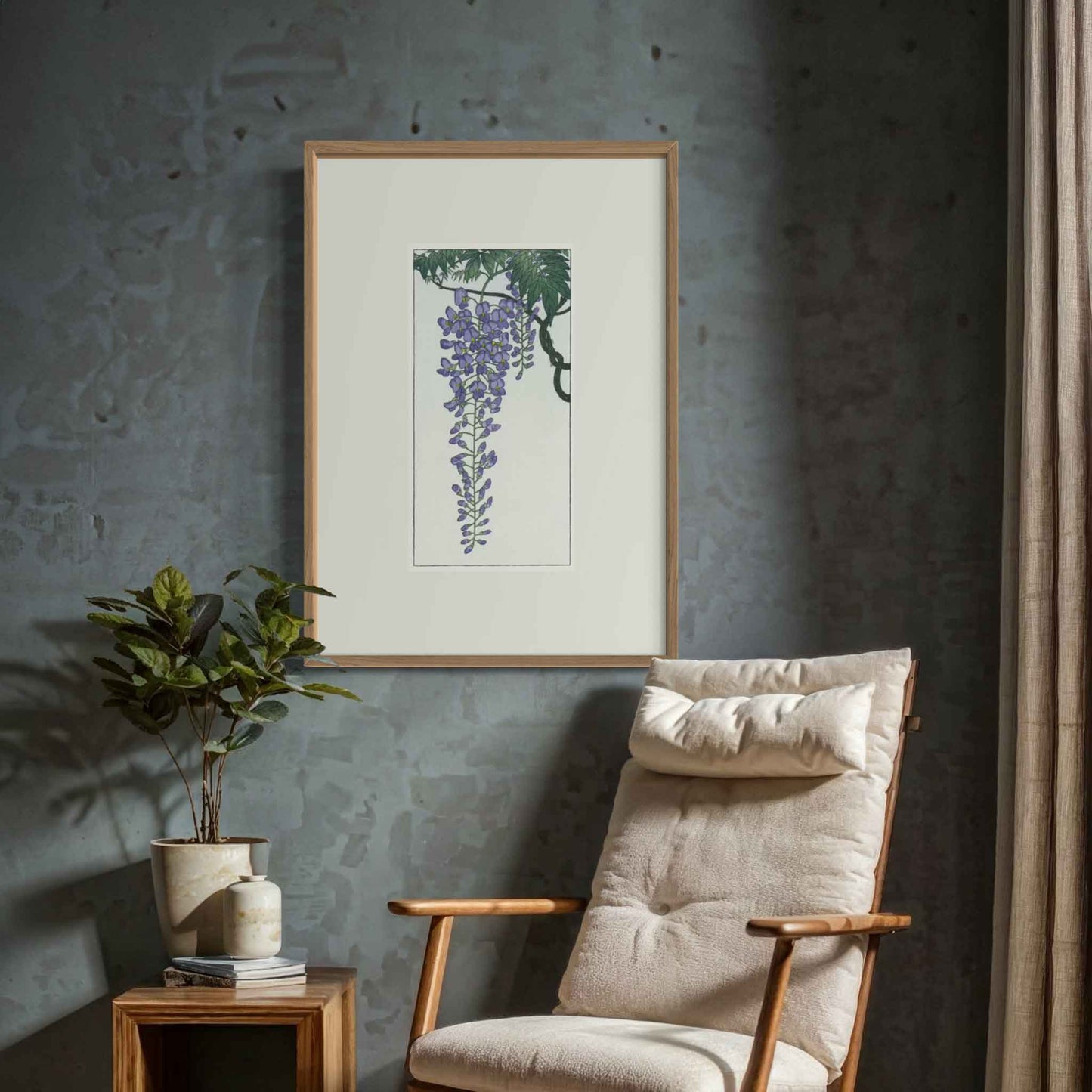 Flowering Wisteria, after Koson - Fine Art Print