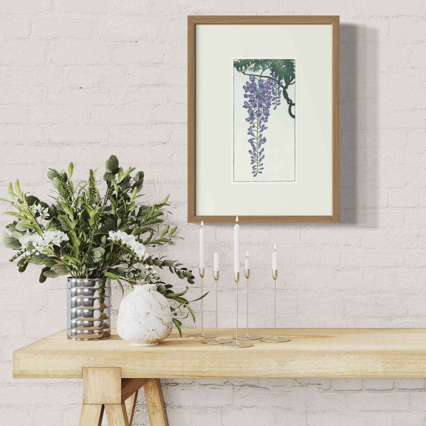 Flowering Wisteria, after Koson - Fine Art Print