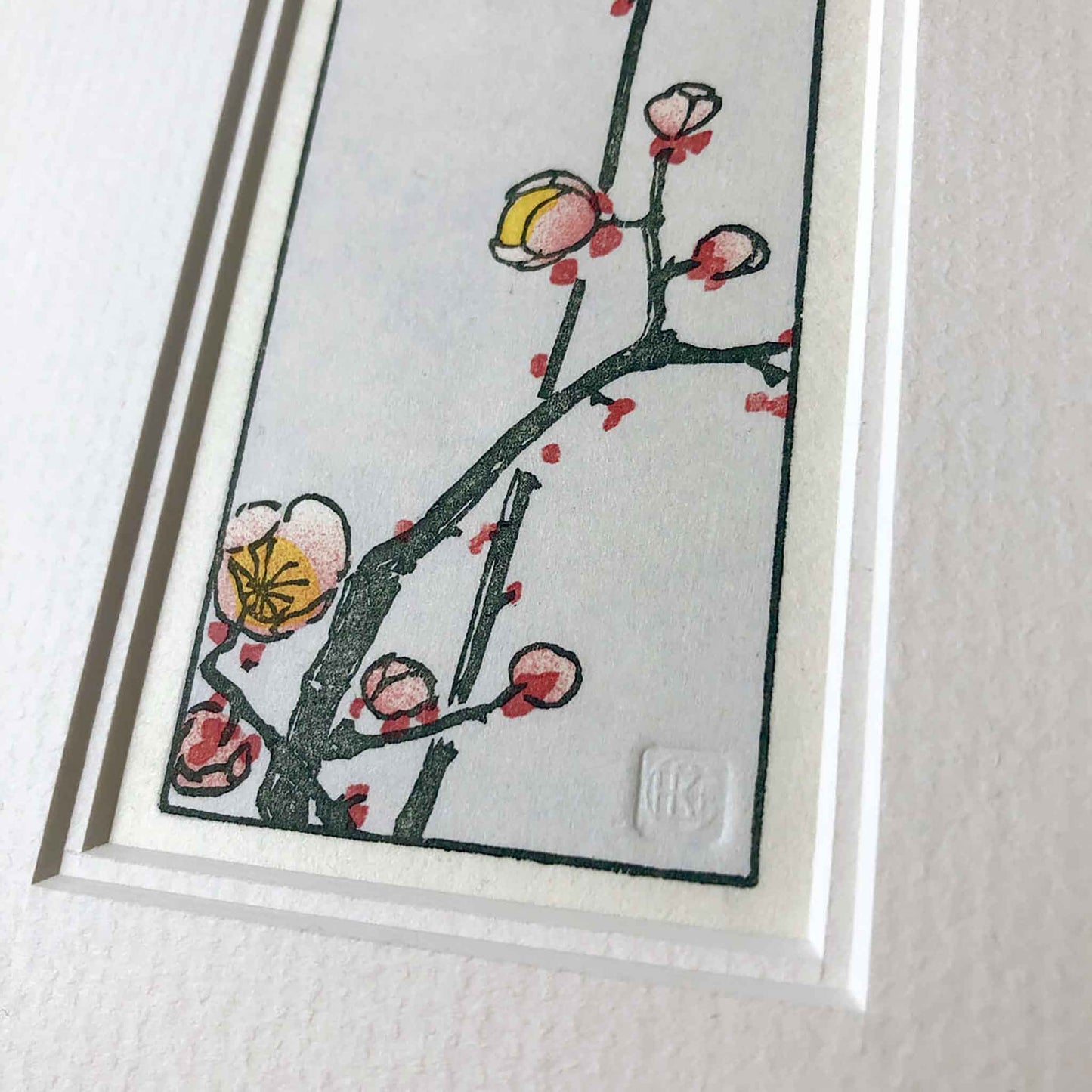 Hiroshige's Blossoming Plum Branch Japanese woodblock - original handmade print