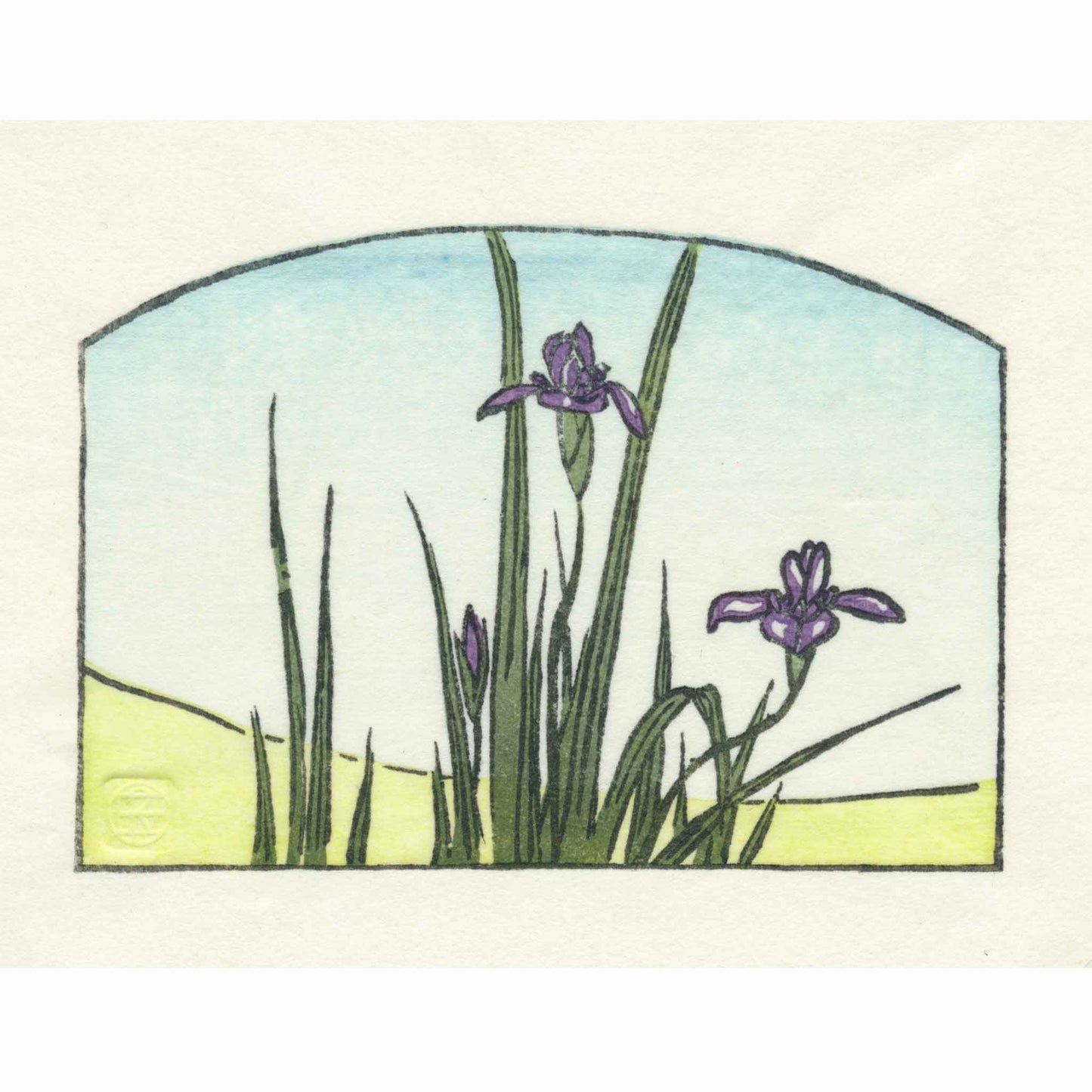 Hiroshige's Irises Japanese woodblock - original handmade print