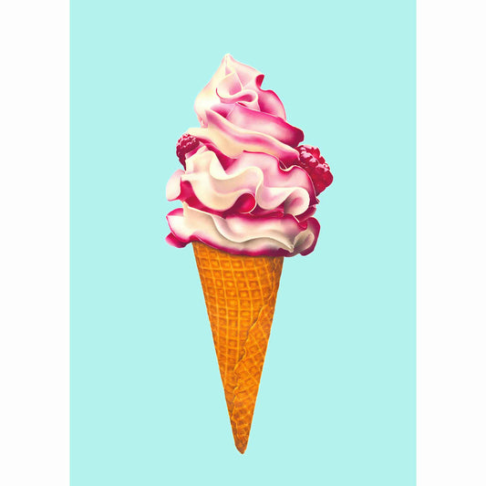 Fine art print of ‘I Scream Ice Cream’ design by Claire Cameron-Smith, printed on bamboo paper