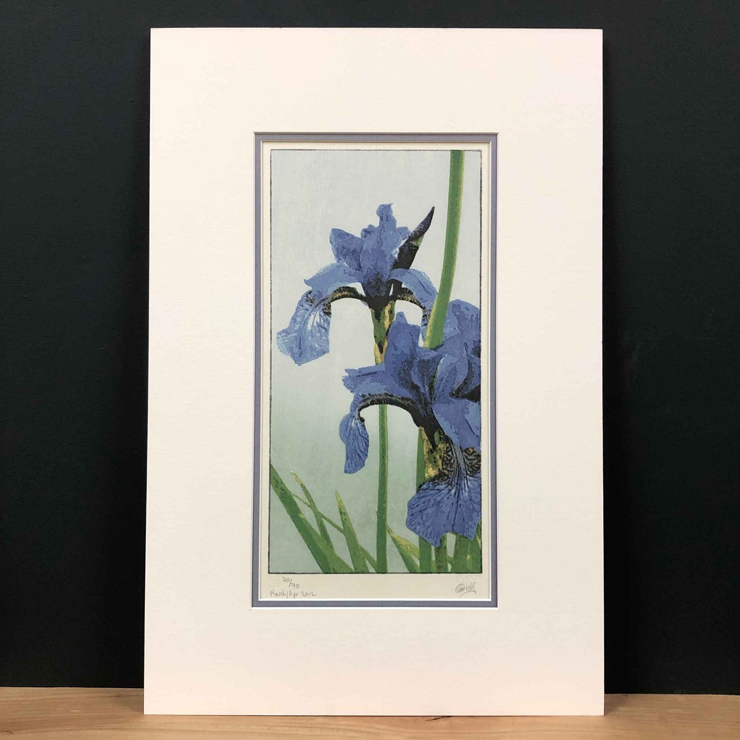 Irises limited edition Japanese woodblock - original handmade print