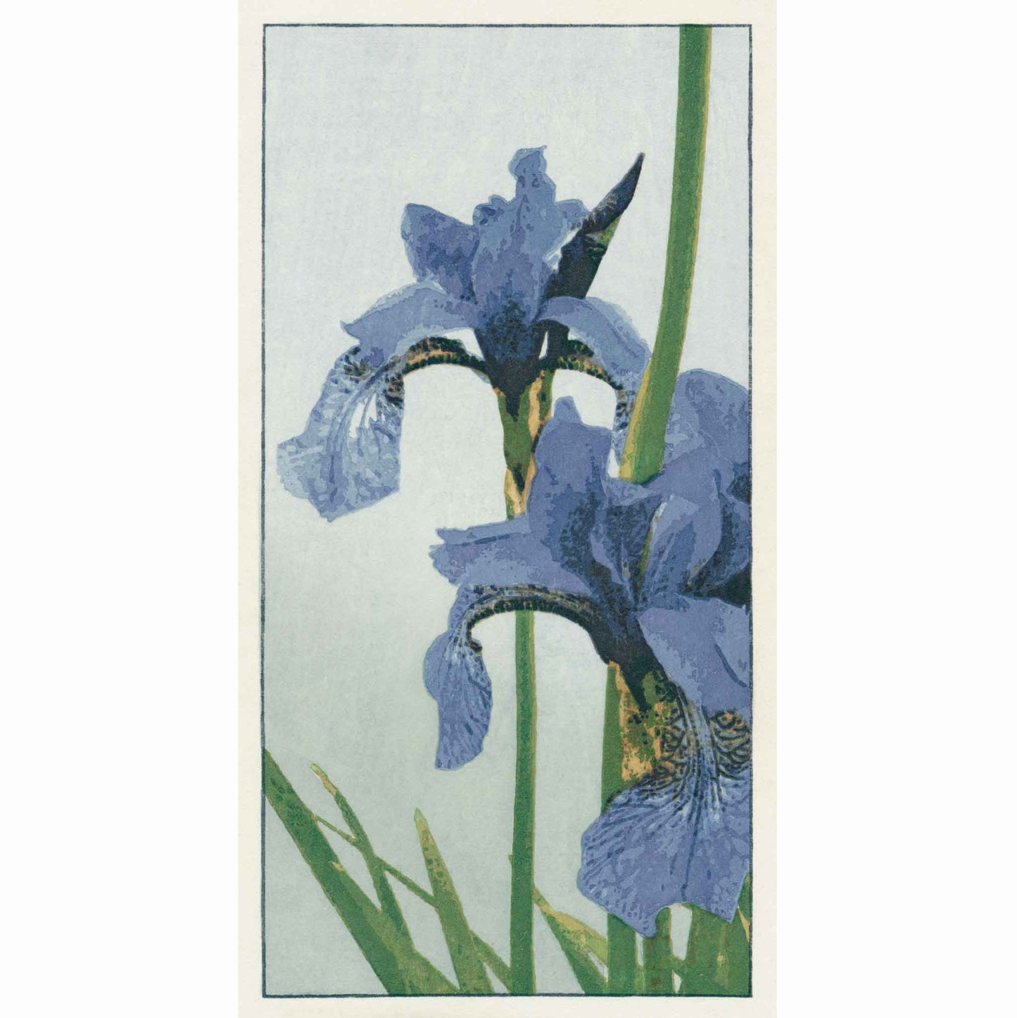 Irises limited edition Japanese woodblock - original handmade print