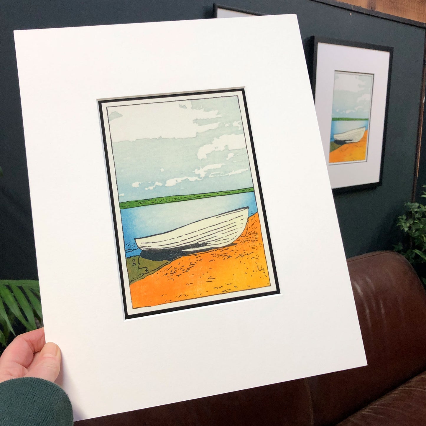 Memories of Summer – "Boat on the Lakeshore" Fine Art Mounted Print