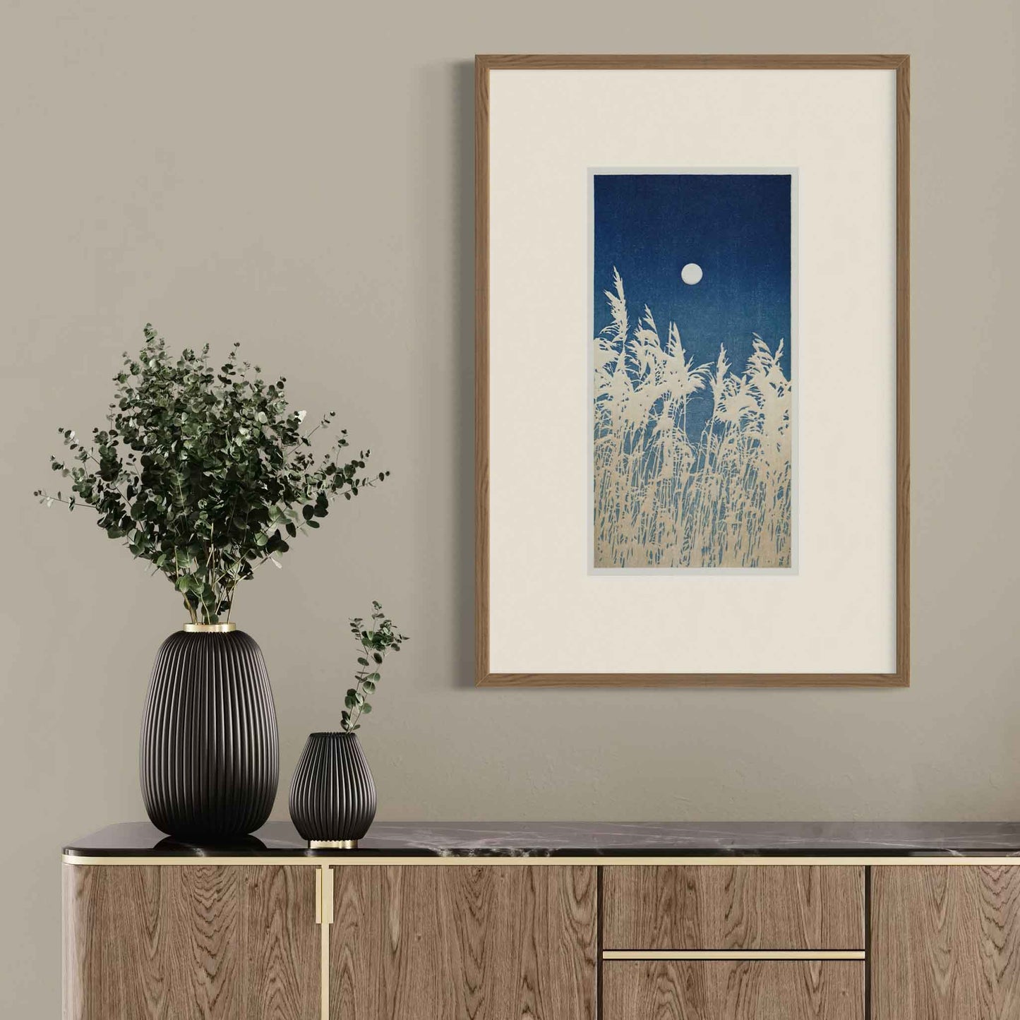 Reeds Under a Full Moon - Fine Art Print