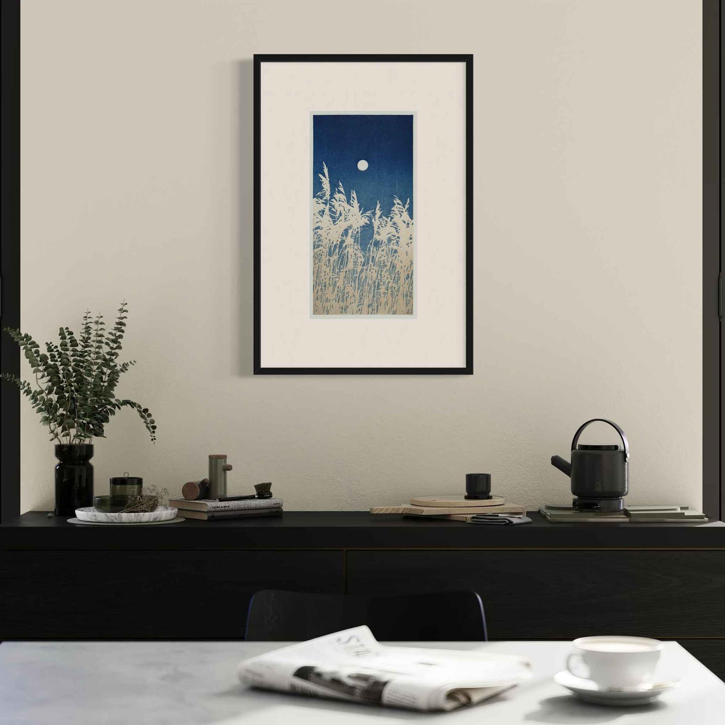 Reeds Under a Full Moon - Fine Art Print