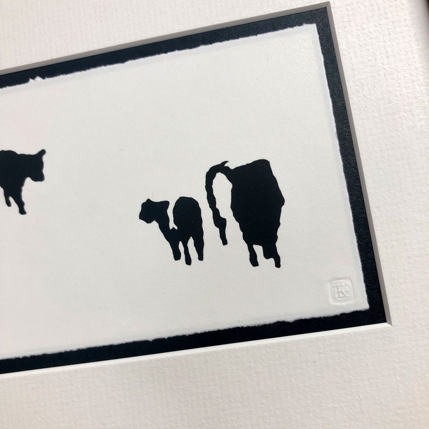 Team BG - Belted Galloway Cattle original handmade stencilled print