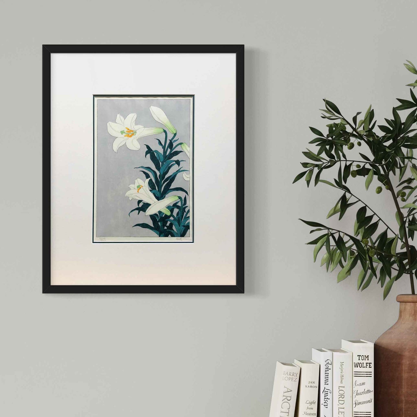 White Lily, after Koson, Japanese woodblock - original handmade print