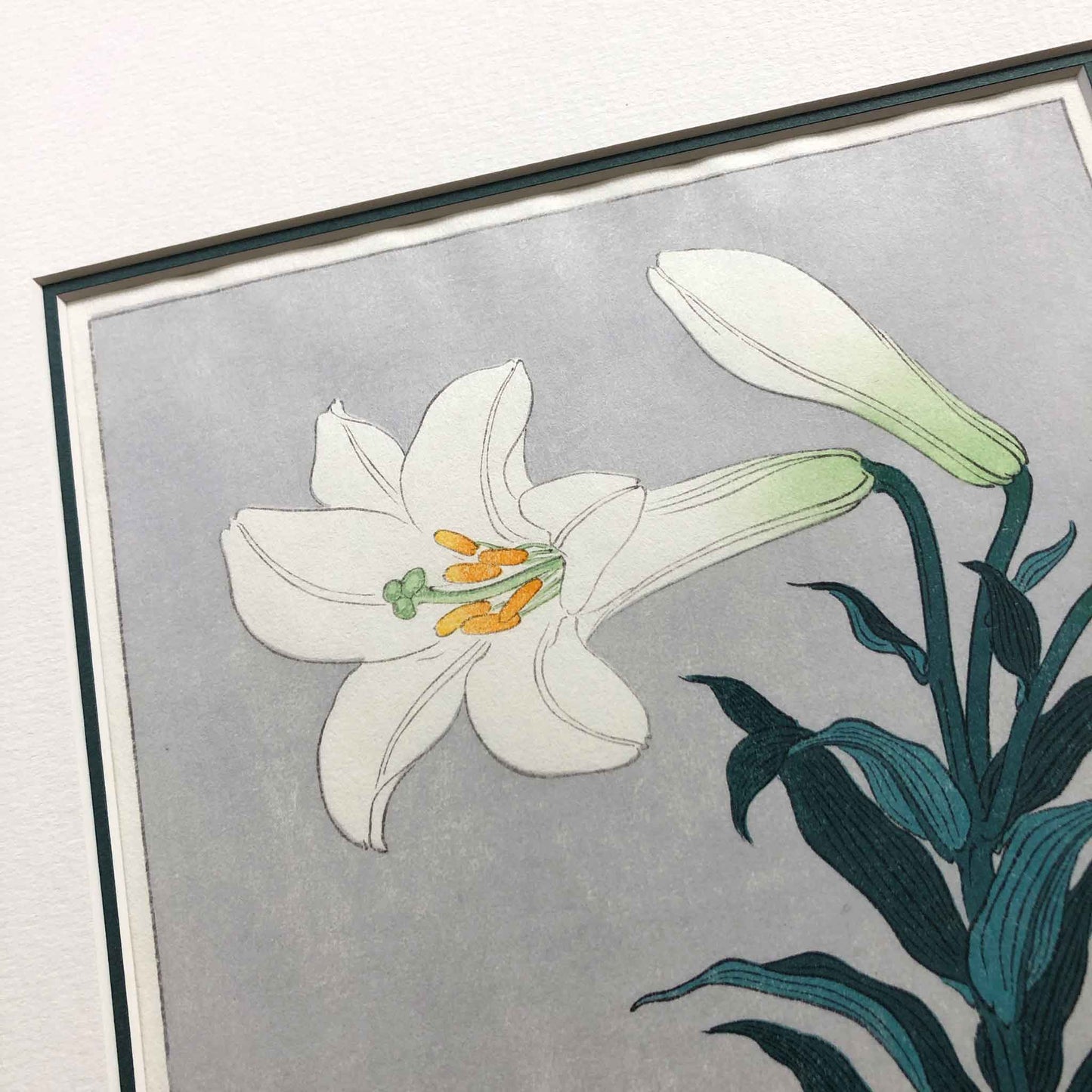 White Lily, after Koson, Japanese woodblock - original handmade print