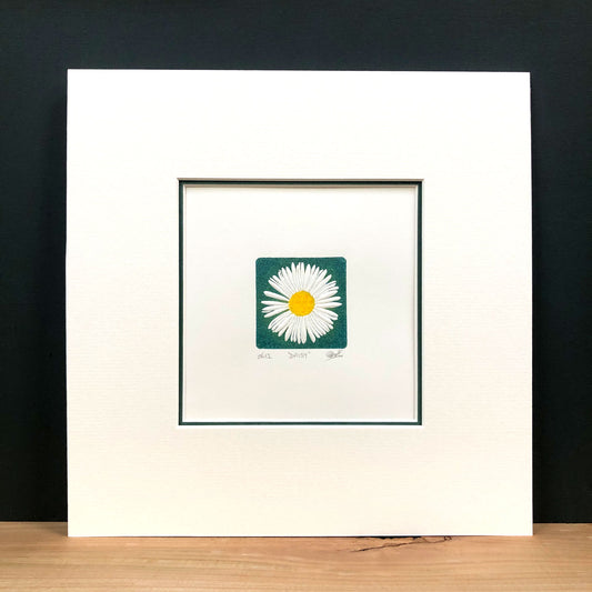 Daisy - original handmade woodblock print