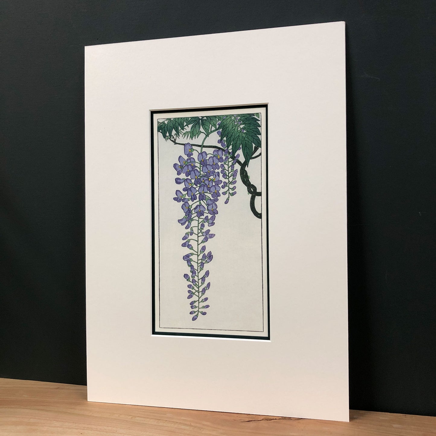 The Wonder of Wisteria – "Flowering Wisteria, after Koson" Fine Art Mounted Print