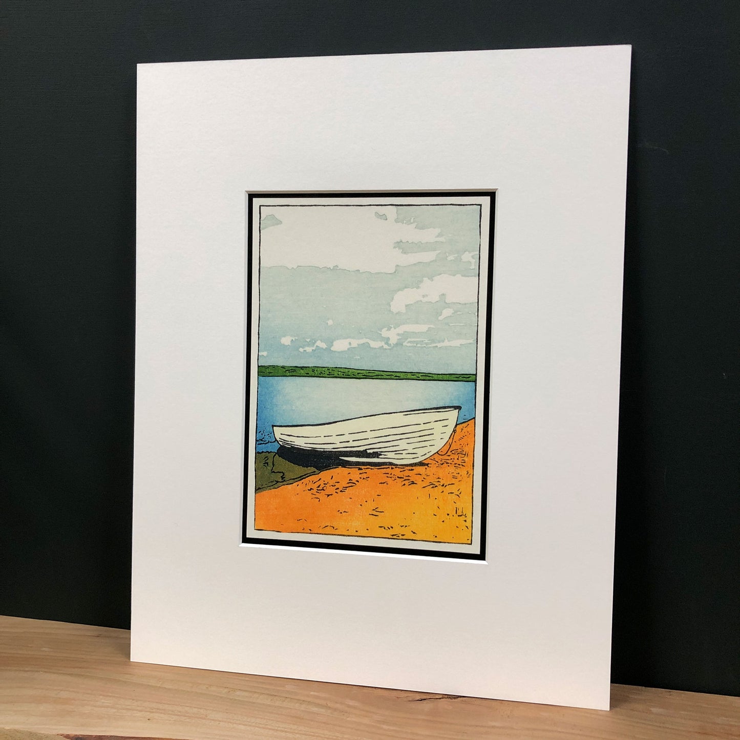 Memories of Summer – "Boat on the Lakeshore" Fine Art Mounted Print