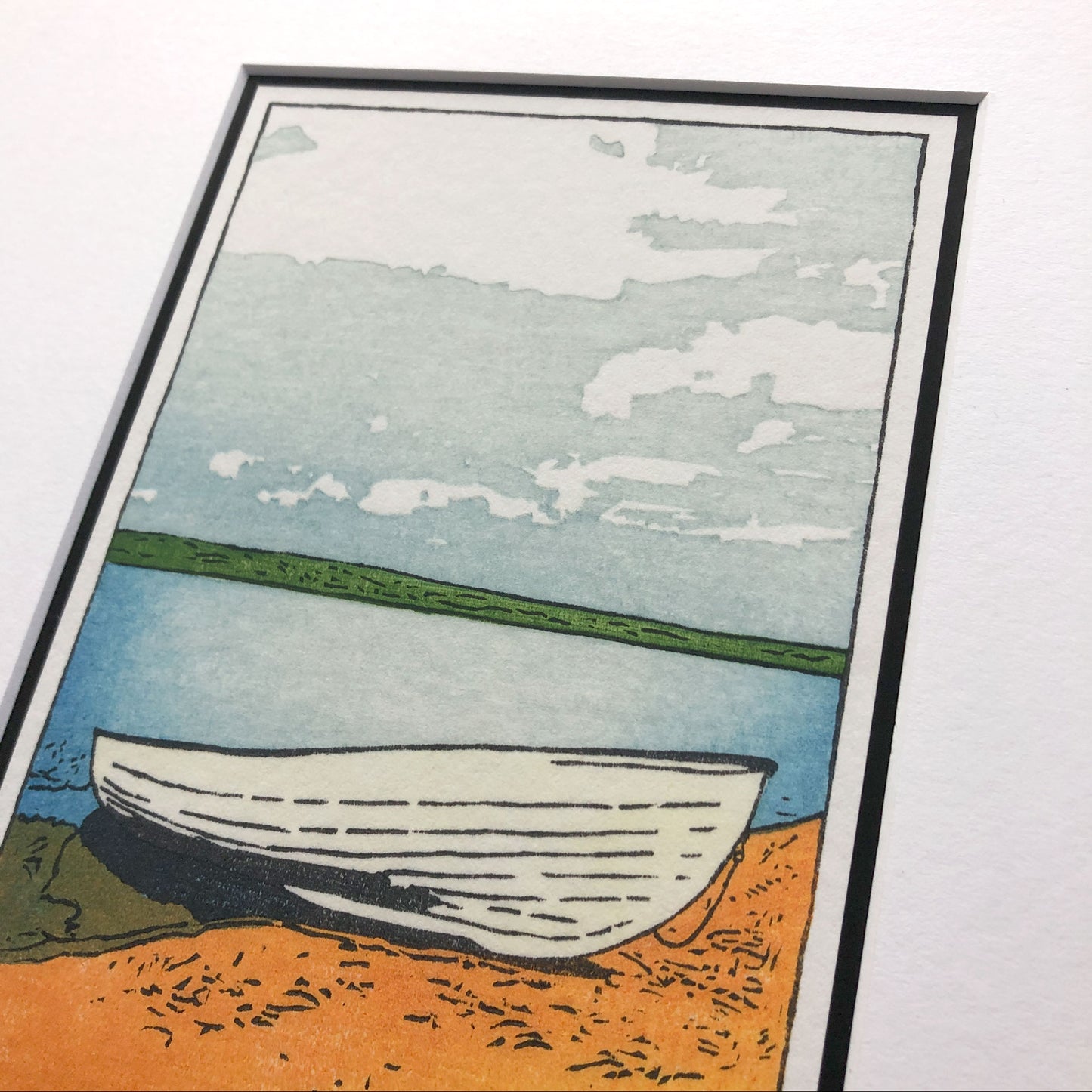 Memories of Summer – "Boat on the Lakeshore" Fine Art Mounted Print