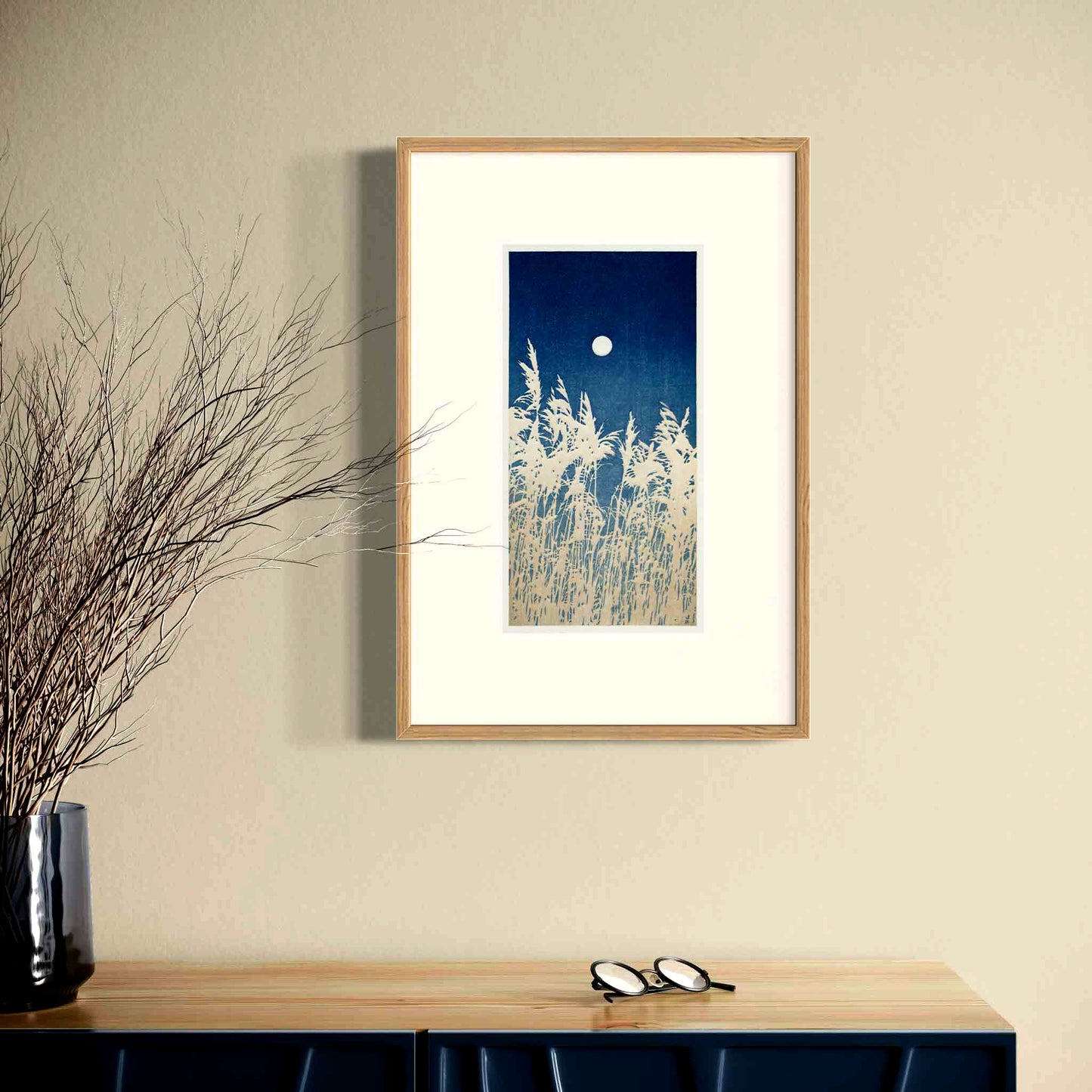 Reeds Under a Full Moon - Fine Art Print