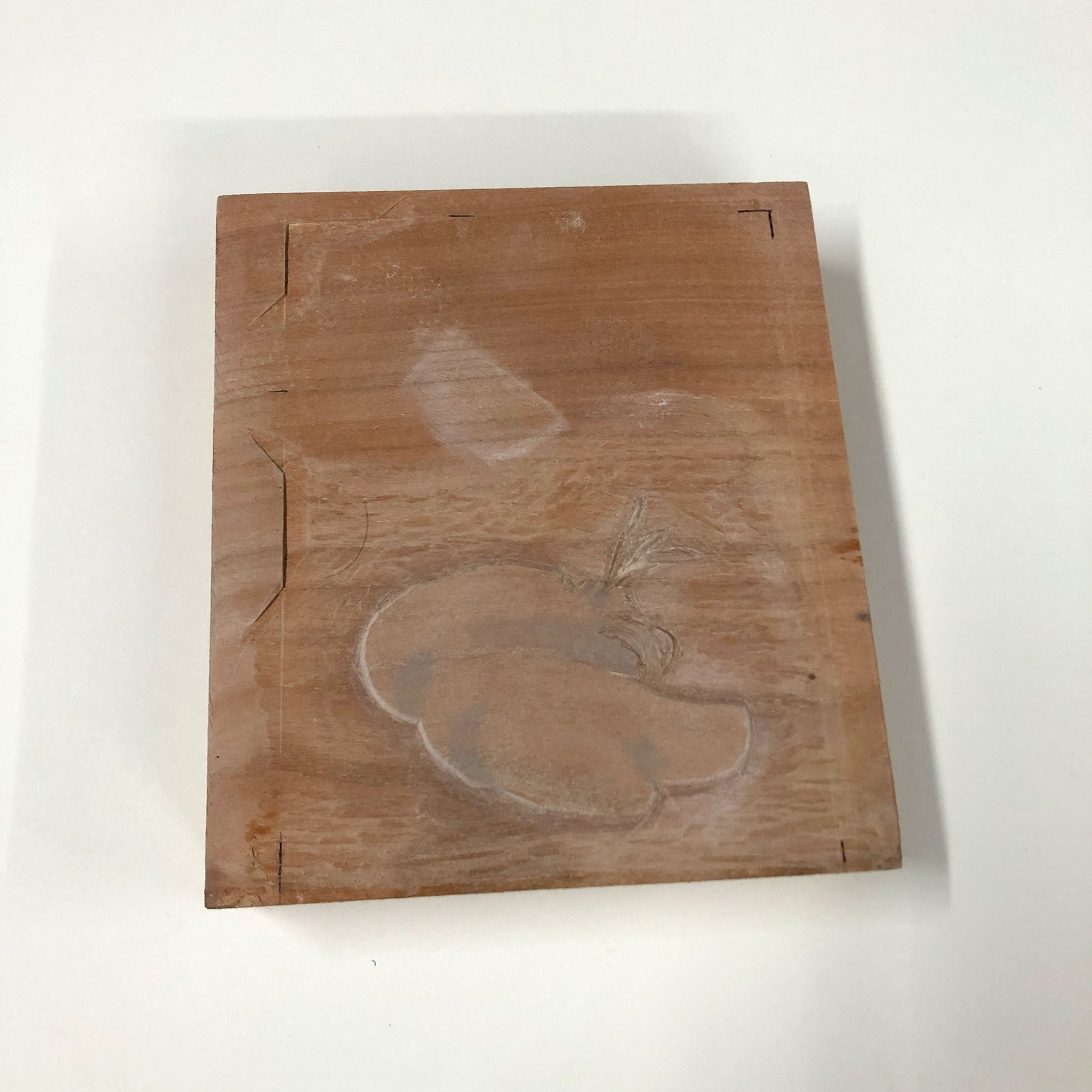 Cherry woodblock used for Rooster and Hen, after Koson Japanese handmade woodblock print by Claire Cameron-Smith.