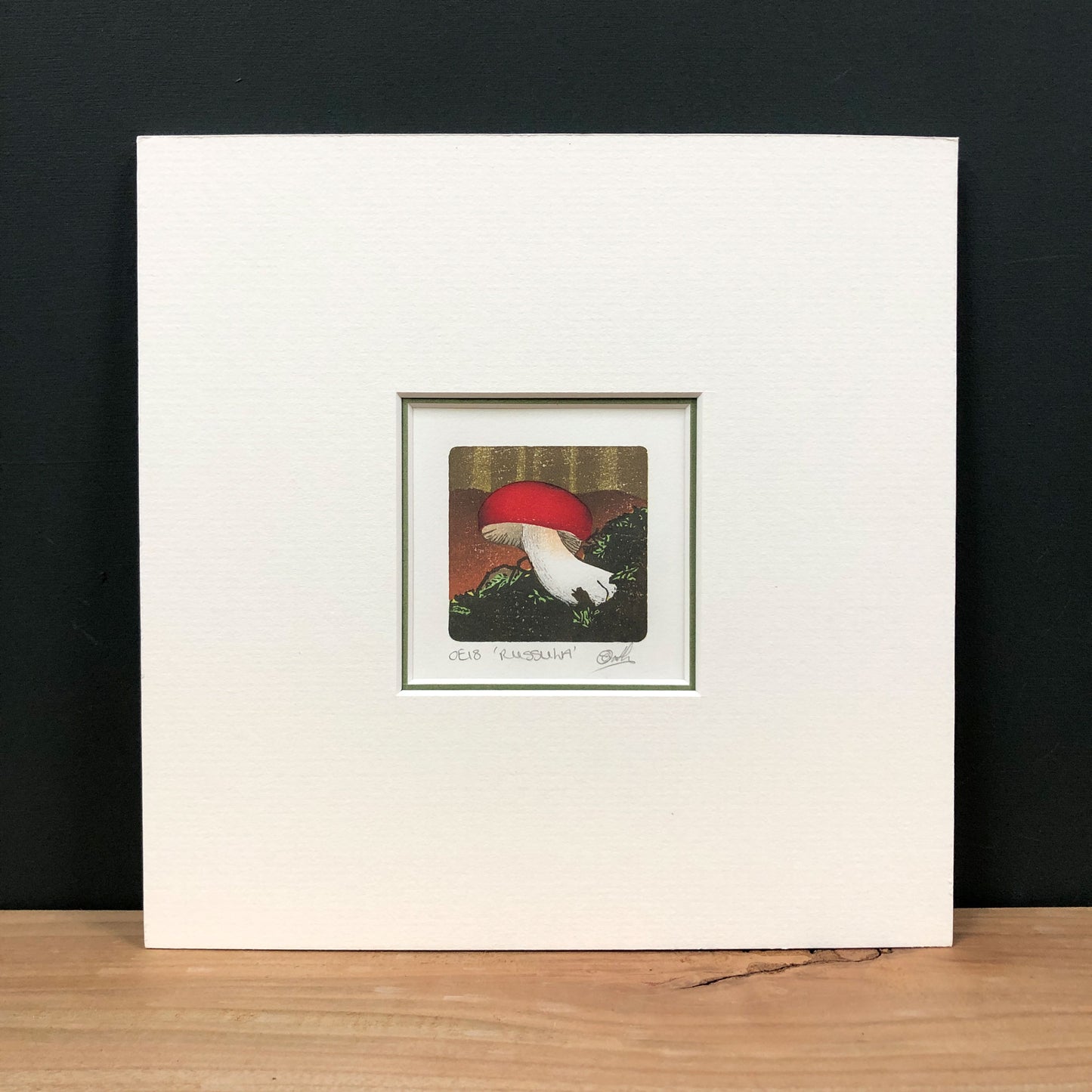 Russula - original handmade woodblock print