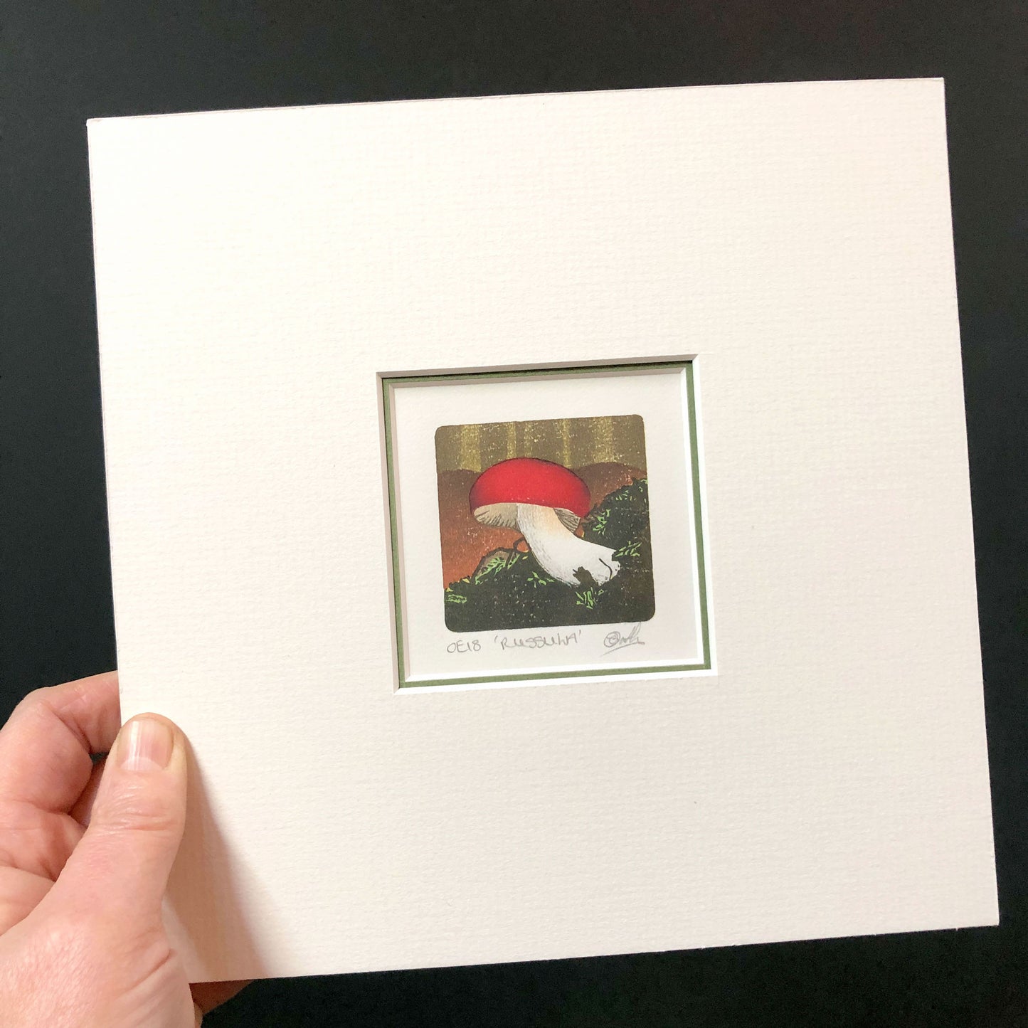 Russula - original handmade woodblock print