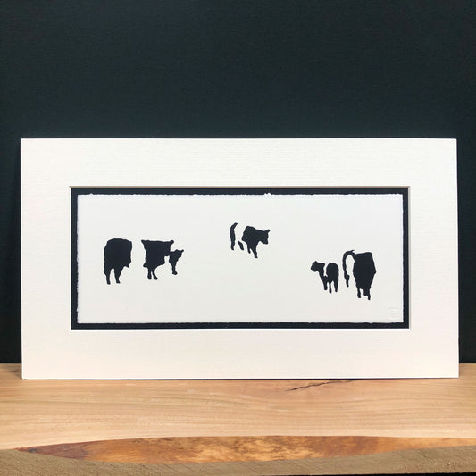Team BG - Belted Galloway Cattle original handmade stencilled print