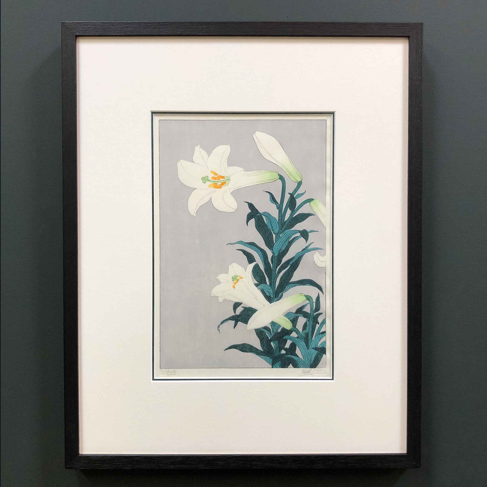 white lily wall art White Lily, after Koson, Japanese woodblock