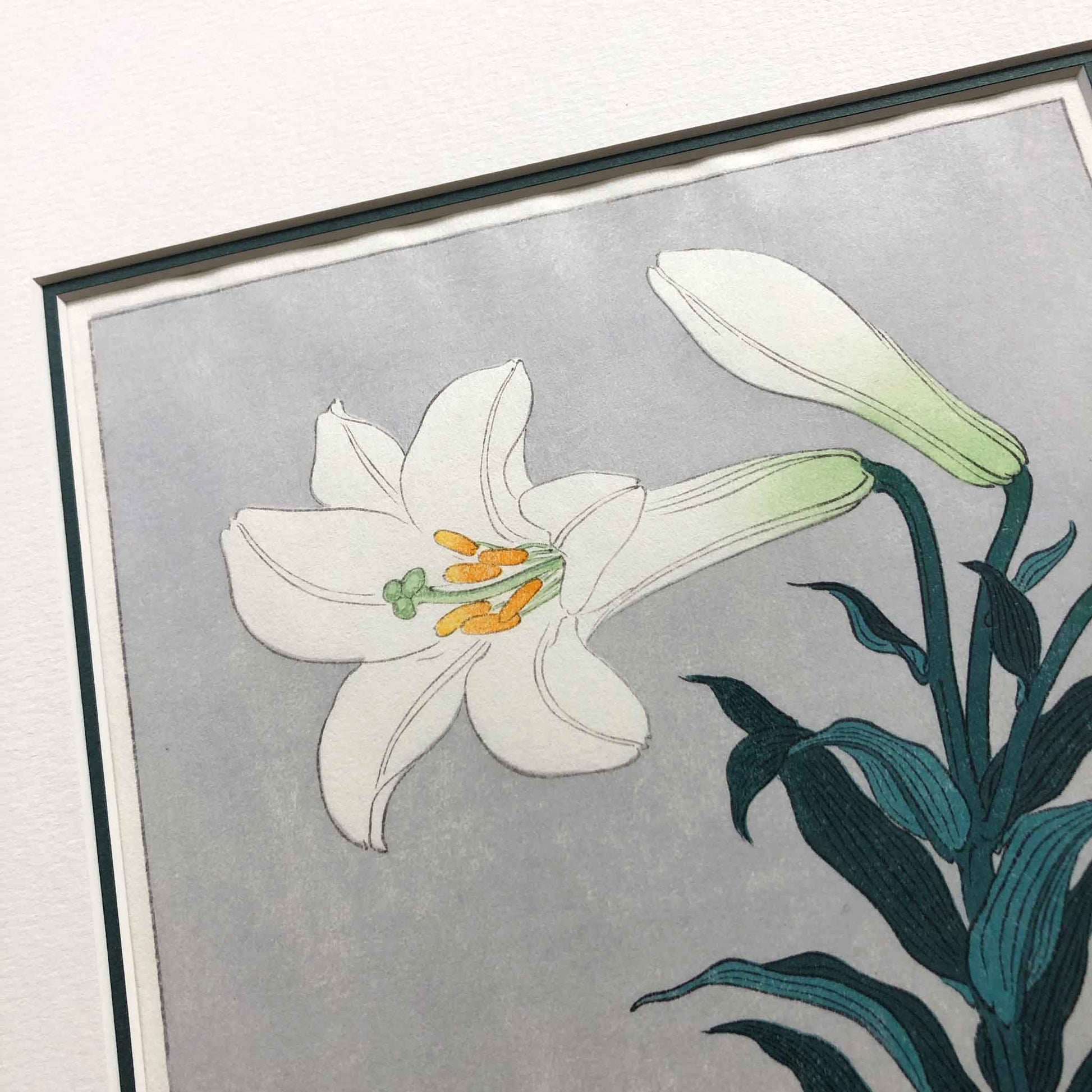 white lily in japanese White Lily, after Koson, Japanese woodblock