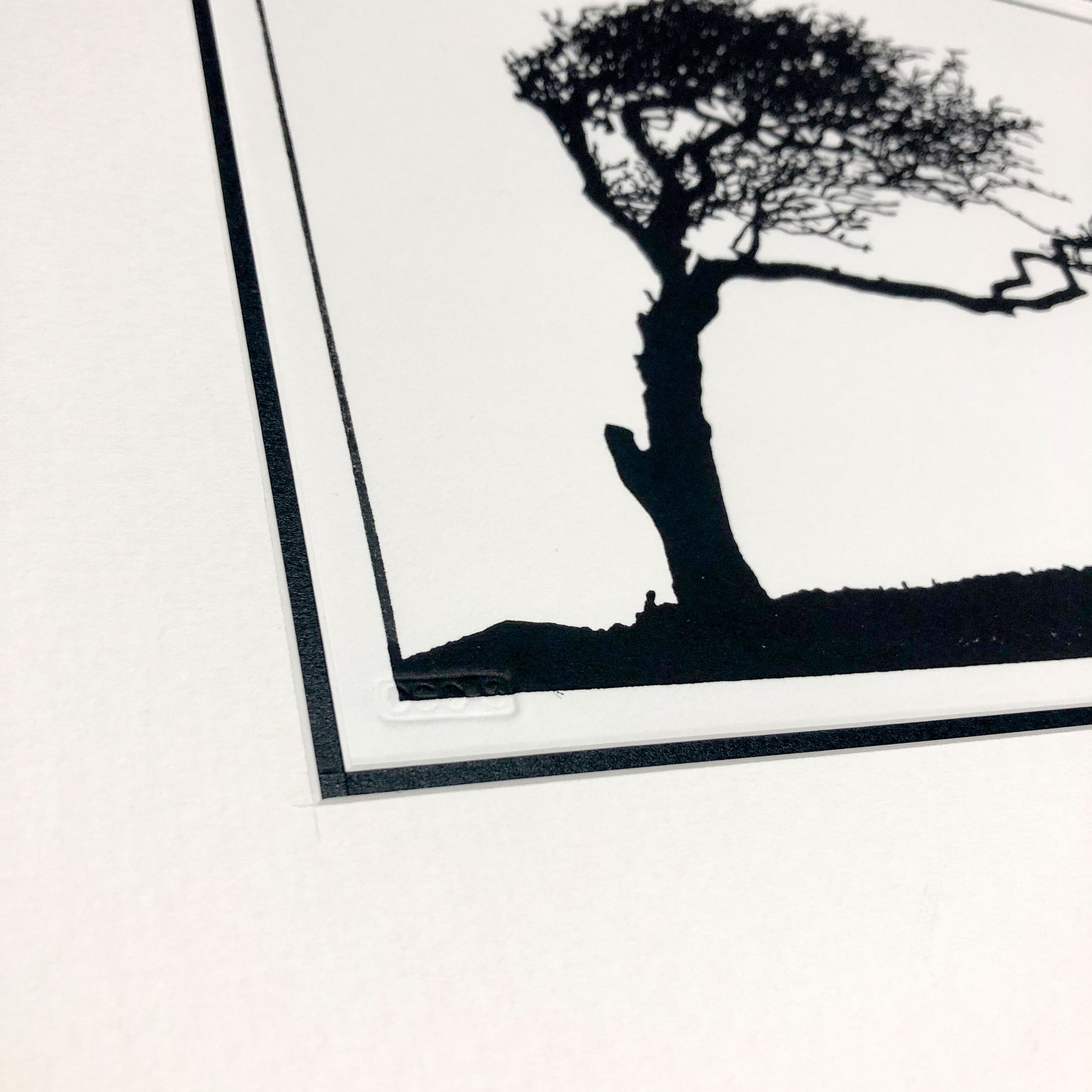 Artist signature seal detail on original handmade woodblock print.